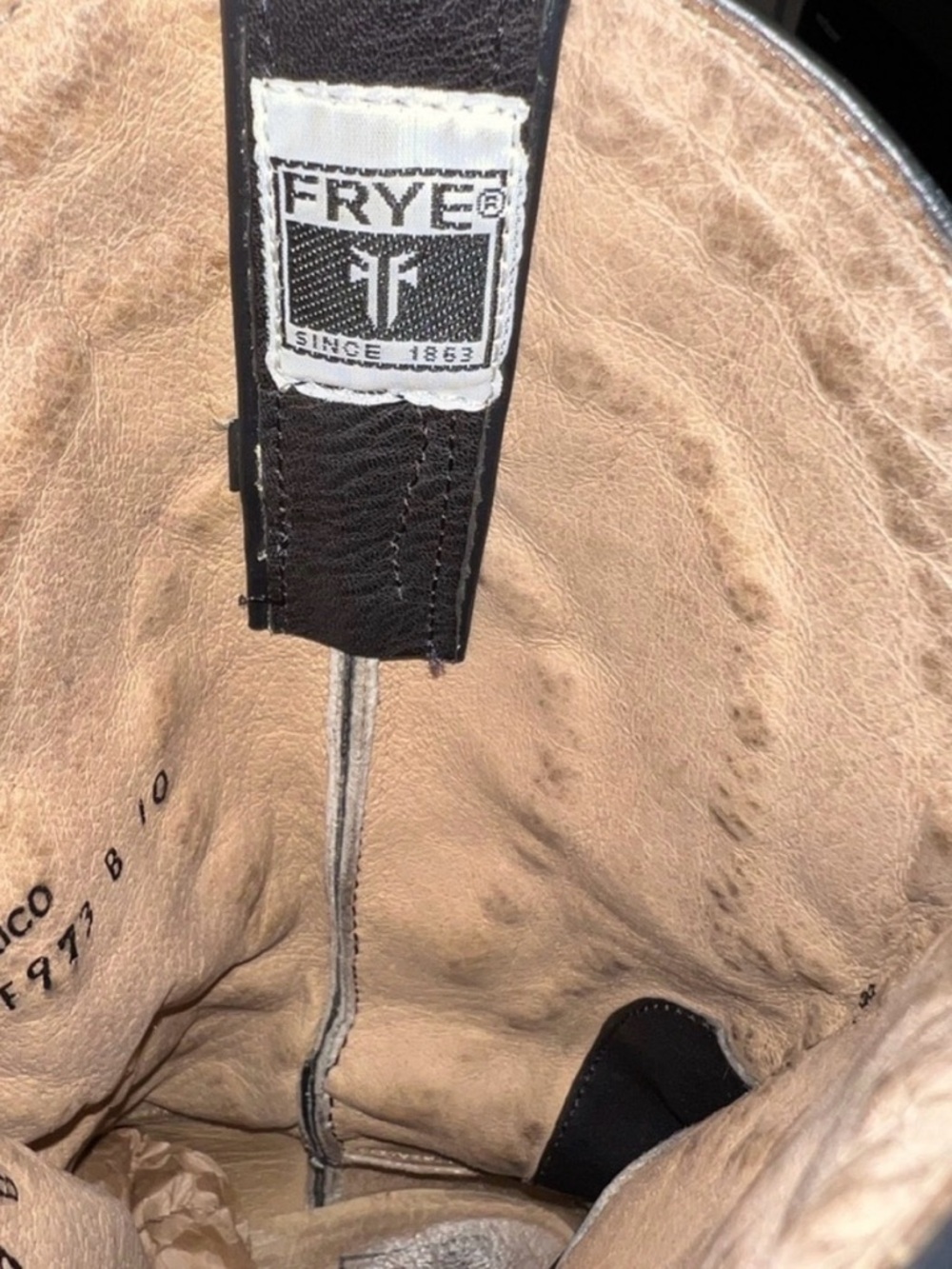 Frye Billy Studded Leather Cowboy Boots charcoal grey size 7 - Picture 4 of 5